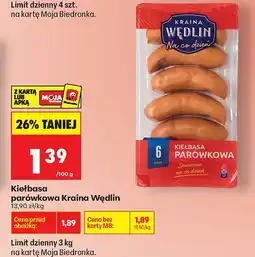 Biedronka Kiełbasa parówkowa Kraina Wędlin 100 g oferta