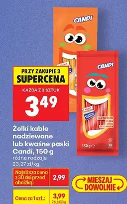 Biedronka Żelki kable nadziewane lub owocne paski Candi, 150 g: różne rodzaje oferta