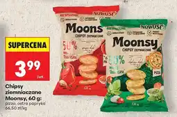 Biedronka Chipsy ziemniaczane Moonsy, 60 g: pizza, ost.ł papryka oferta