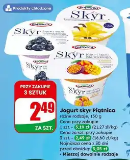 Dino Jogurt typu islandzkiego z mango i marakują Piątnica Skyr oferta