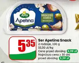 Dino Ser feta w kostkach z zielonymi oliwkami i czosnkiem Arla Apetina Snack oferta
