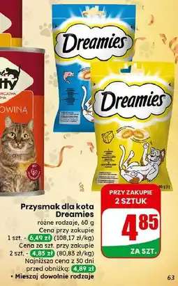 Dino Przysmak dla kota z łososiem Dreamies oferta