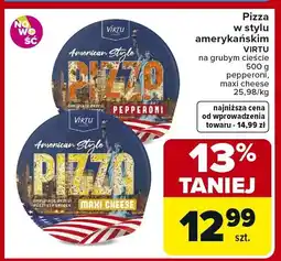 Carrefour Pizza w stylu amerykańskim Virtu na grubym cieście pepperoni/maxi cheese oferta