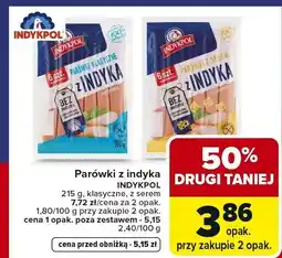 Carrefour Parówki z indyka Indykpol klasyczne, z serem oferta