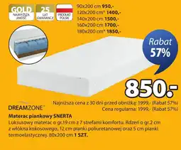 JYSK Materac Dreamzone oferta