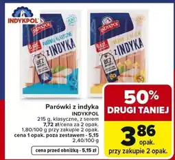 Carrefour Parówki z indyka serem Indykpol oferta
