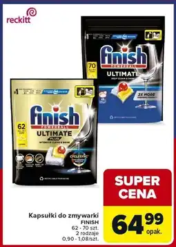 Carrefour Tabletki do zmywarek lemon Finish Powerball Ultimate oferta