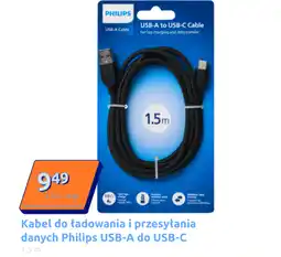 Action Kabel do ładowania i przesyłania danych Philips USB-A do USB-C, 1.5 m oferta