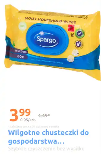 Action Wilgotne chusteczki do gospodarstwa domowego Spargo oferta