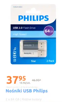 Action Nośniki USB Philips 2 x 64GB oferta