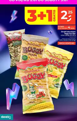 Dealz Chrupki kukurydziane Buggy Corn Flips różne rodzaje 80-100 g oferta