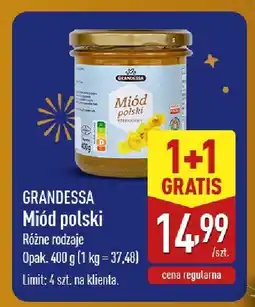 ALDI Miód polski GRANDESSA różne rodzaje oferta
