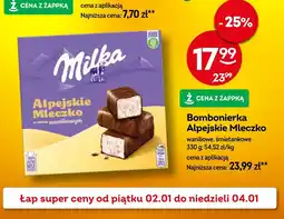 Żabka Bombonierka Milka Alpejskie Mleczko waniliowe, śmietankowe oferta