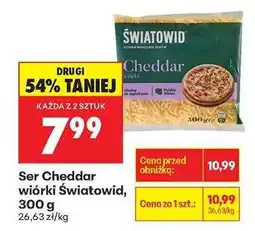 Biedronka Şer Cheddar wiórki Światowid 300 g oferta