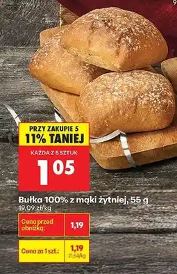 Biedronka Bułka 100 % z mąki żytniej 55 g oferta