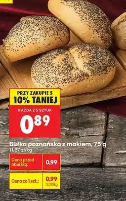Biedronka Bułka poznańska z makiem, 75 g oferta