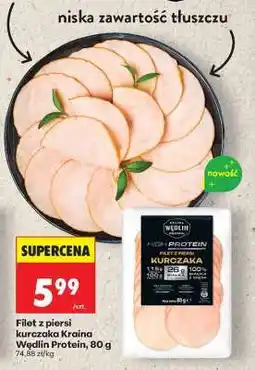Biedronka Filet z piersi kurczaka Kraina Wędlin Protein, 80 g oferta