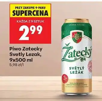 Biedronka Piwo Żatecký Světlý Ležák, 9x500 ml oferta