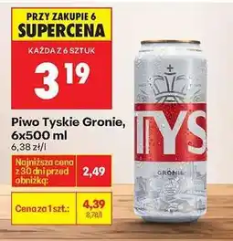 Biedronka Piwo Tyskie Gronie 6x500 ml oferta