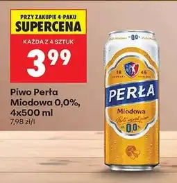 Biedronka Piwo Perła Miodowa 0,0%, 4x500 ml oferta