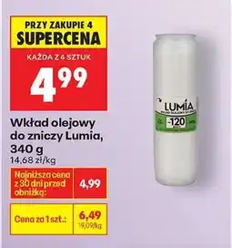 Biedronka Wkład olejowy do zniczy Lumia , 340 g oferta