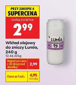Biedronka Wkład olejowy do zniczy Lumia 240 g oferta
