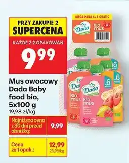 Biedronka Mus owocowy Dada Baby food bio , 5x100 g oferta