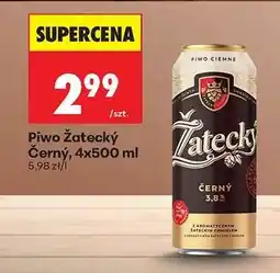 Biedronka Piwo Żatecký Černý, 4x500 ml oferta