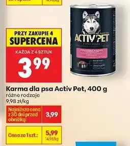 Biedronka Karma dla psa Activ Pet, 400 g oferta