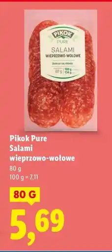 Lidl Salami Pikoń Pure wieprzowo-wołowe 80g oferta