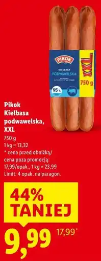 Lidl Pikok Kiełbasa podwawelska, XXL oferta