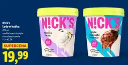 Lidl N!ck's Lody w kubku (vanilla bean lub triple chocolate brownie) oferta