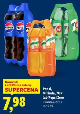 Lidl Pepsi, Mirinda, 7UP lub Pepsi Zero (Dwupak 2 x 1L) oferta