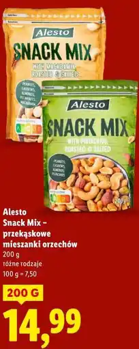 Lidl Alesto Snack Mix - przekąskowe mieszanki orzechów oferta