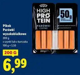 Lidl Pikok High Protein Parówki z szynki lub kurczaka oferta