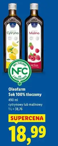 Lidl Oleofarm Sok 100% tłoczony oferta