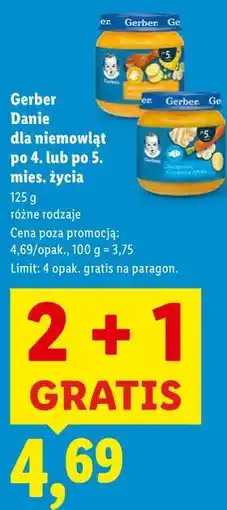 Lidl Gerber Danie dla niemowląt po 4. lub po 5. mies. życia oferta