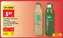 Biedronka Smoothie z ananasem i kokosem lub smoothie jabłko, szparagi i limonka Vital Fresh, 750 ml oferta