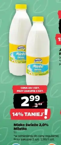 Netto Mleko świeże 2,0% Miletto oferta