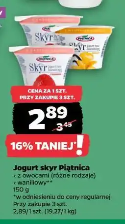 Netto Jogurt skyr Piątnica z owocami/waniliowy oferta