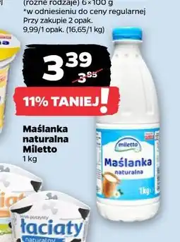 Netto Maślanka naturalna Miletto 1 kg oferta