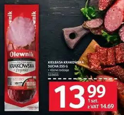 Selgros Kiełbasa krakowska sucha Olewnik 255 g oferta
