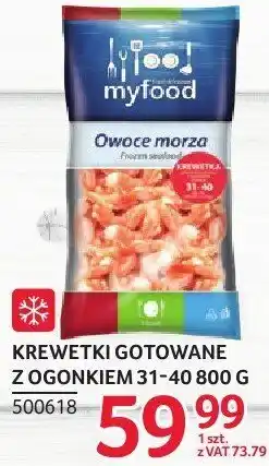 Selgros Krewetki gotowane obrane z ogonkiem myfood 16-20 400 g oferta