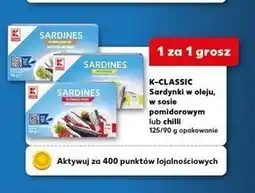 Kaufland K-CLASSIC Sardynki w oleju, w sosie pomidorowym lub chili oferta