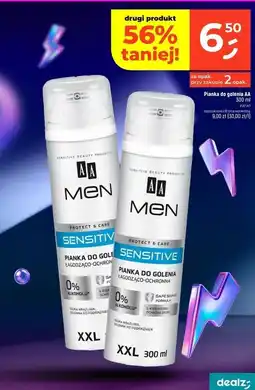 Dealz AA Men Sensitive Pianka do golenia łagodząco-ochronna XXL 300 ml oferta