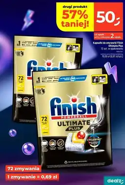 Dealz Finish Powerball Ultimate Plus kapsułki do zmywarki cytrynowe 72 szt oferta
