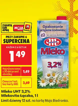 Mleko UHT 3,2% Mlekovita Łączka 1L