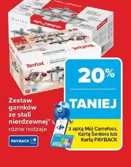 Carrefour Zestaw garnków ze stali nierdzewnej oferta