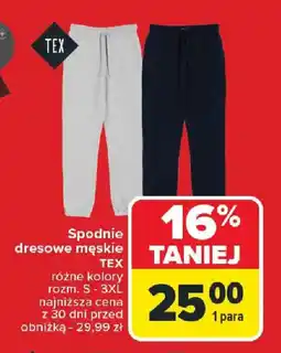 Carrefour TEX Spodnie dresowe męskie oferta