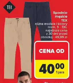 Carrefour Spodnie męskie TEX oferta